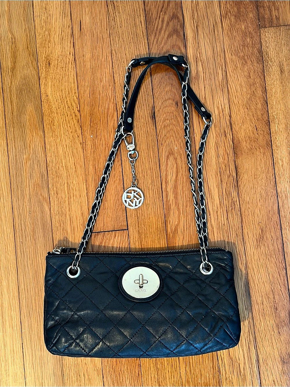 DKNY Quilted Shoulder Bag in Black